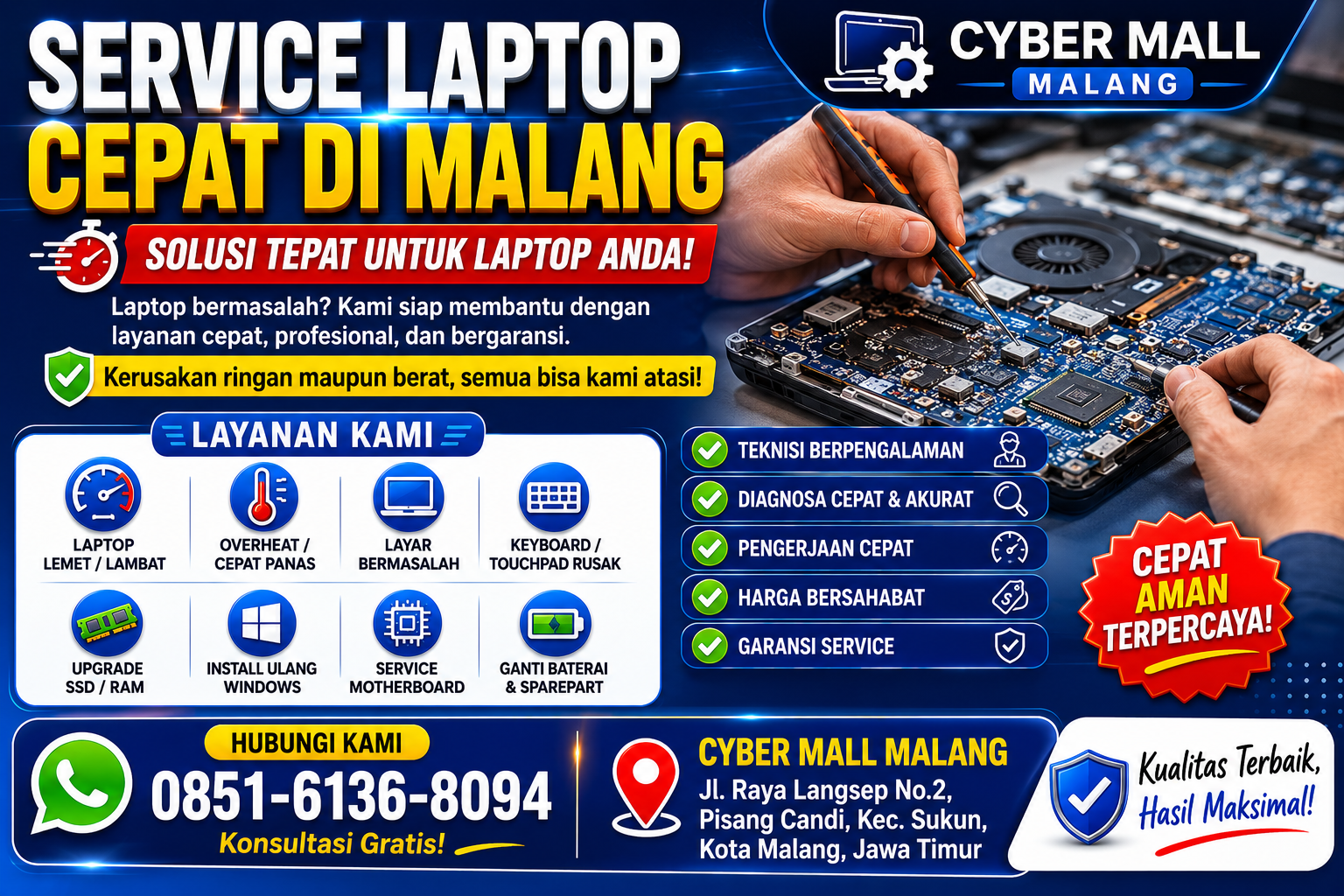 service laptop Malang