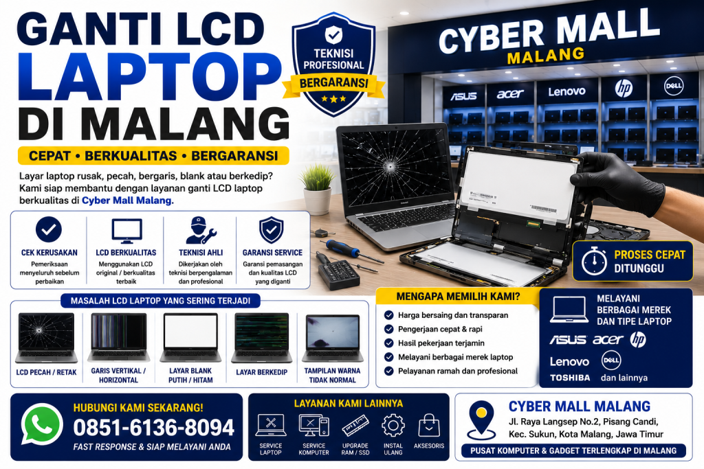 Ganti LCD Laptop Di Malang
