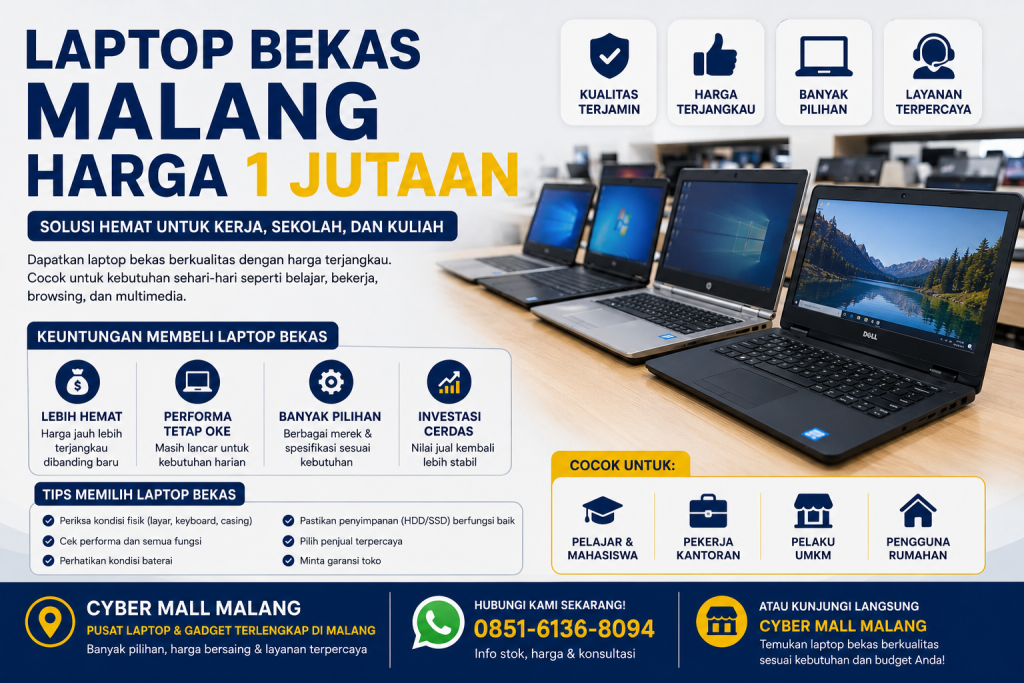 Laptop Bekas Murah Malang