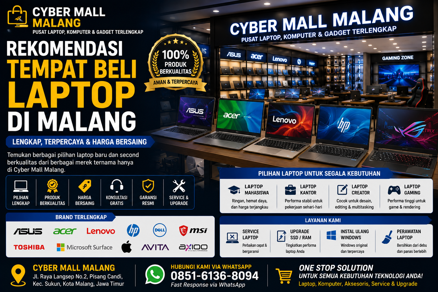 Rekomendasi Tempat Beli Laptop Di Malang