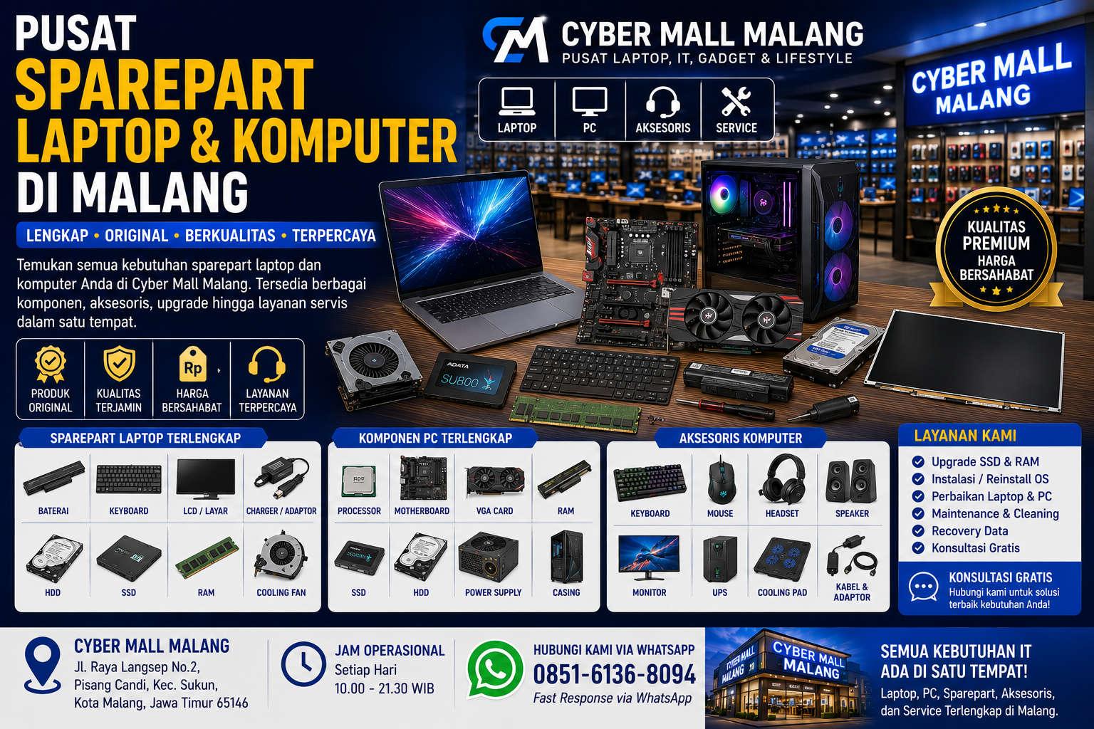 Pusat Sparepart Laptop Malang