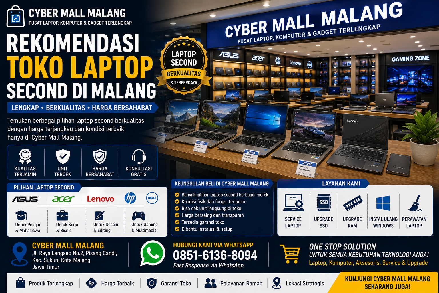 Rekomendasi Toko Laptop Second Di Malang