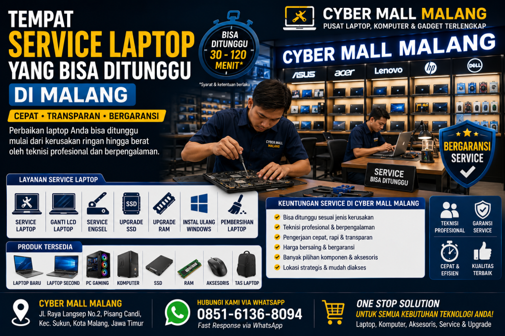 Tempat Service Laptop Yang Bisa Ditunggu Di Malang