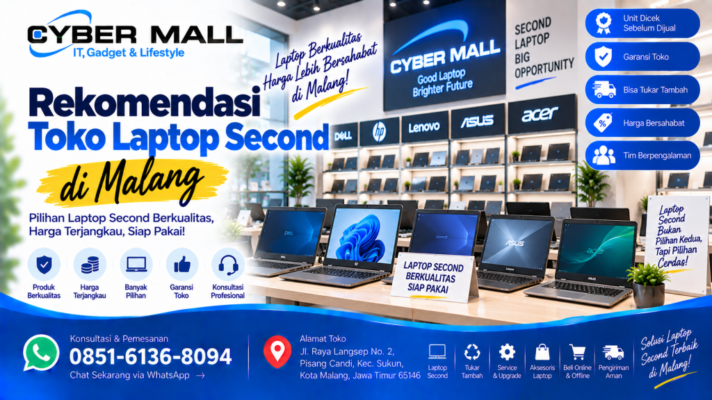 rekomendasi laptop second malang