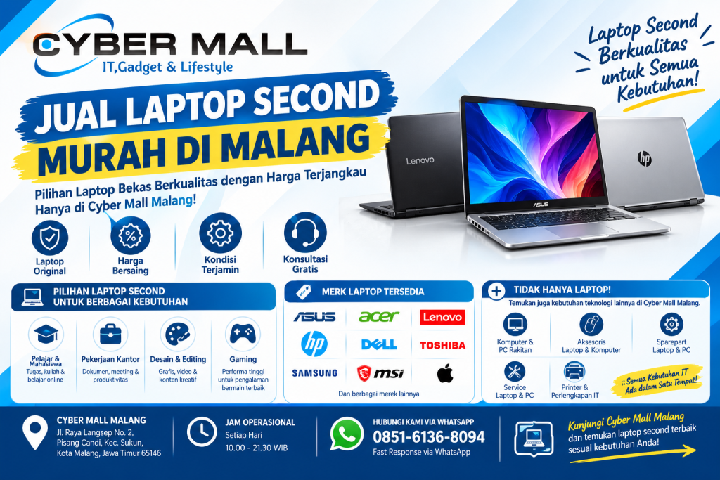 jual laptop second murah di Malang