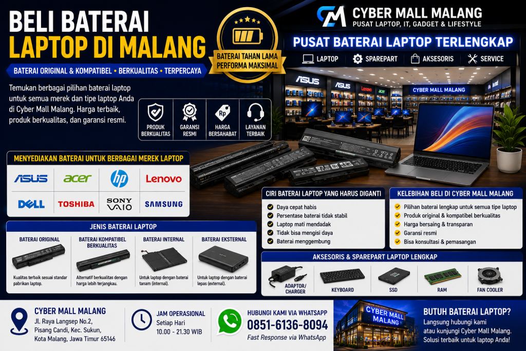 Beli Baterai Laptop Di Malang