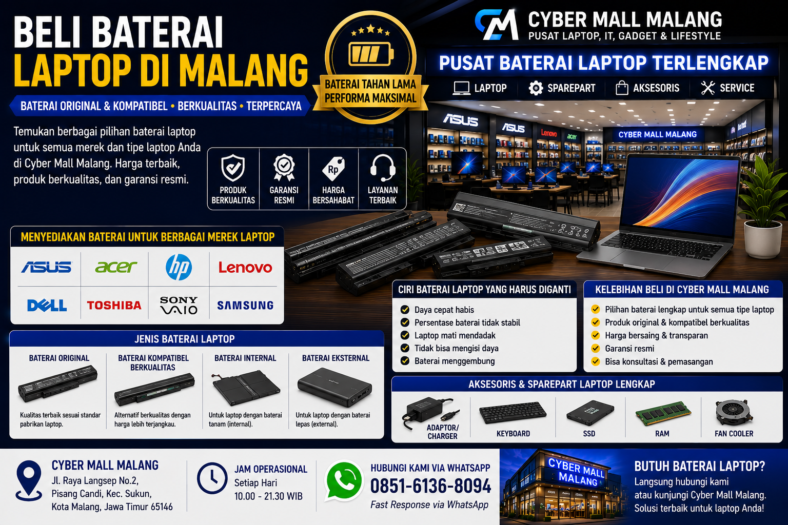 Beli Baterai Laptop Di Malang
